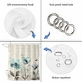 thumbnail image 3 of Teal Spring Floral Shower Curtain Set - Extra Long 72" x 96" Washable Bathtub Curtain with 12 Hooks, Vintage Botanical Retro Art Waterproof Fabric Stall Shower Curtains for Bathroom/Bathtub Décor, 3 of 6