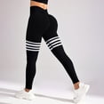 thumbnail image 2 of Women's Striped Outdoor Sports Leggings High Waisted And Lifting Yoga Clothes Quick Drying Running Sports And Fitness Pants(M, Black), 2 of 6