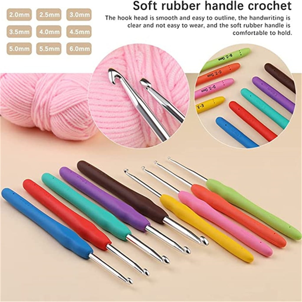 Gieenan Beginner Crochet Kits Include Ergonomic Hooks, Knitting Needle, Sewing Marker