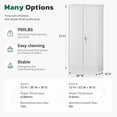 thumbnail image 2 of SOLAURA 72 inches Tall Metal Garage Storage Cabinets, Lockable Steel Storage Cabinet with Doors and Adjustable Shelves for Office, Home, Shops, Garage, Assembly Required, White, 2 of 7
