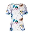 thumbnail image 4 of Babysbule Hauts d'Été pour Femmes Chemises Mode Féminine Imprimé Col Rond Manches Courtes T-shirt Blouse Hauts Amples, 4 of 4