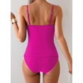 thumbnail image 3 of Trajes de baño Tankini Eomenie Tummy Control, cintura alta, color rosa intenso, 3 of 4