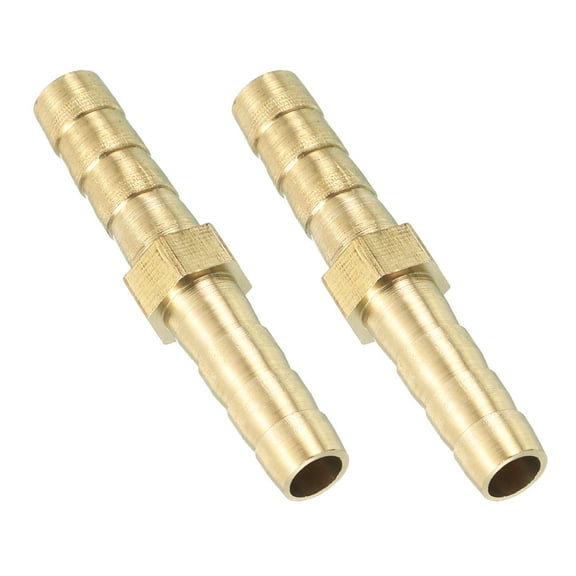 2 Pack Brass Hose Barb Fitting Straight Connector Coupler, 1/4" ID Brass Fitting Air Hose Fittings for Connecting Water Fuel Air, Oil Hoses
