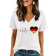 thumbnail image 4 of Women's Football Graphic T-Shirt, Women's V Neck Short Sleeve T Shirt, Casual Letter Print Tee, Fashion Summer Top for Soccer Tournament 2026 White Size: 2XL, 4 of 6