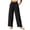 Black, variant on Plus Size Womens Pants Straight Leg Palazzo Casual Elastic Waist Drawstring Lounge Trousers with Pockets