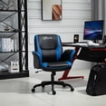 thumbnail image 2 of Vinsetto Racing Gaming Chair Faux Leather Adjustable Height with Wheels, Armrest, Mid Back Home Office, Blue, 2 of 10