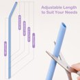 thumbnail image 4 of NiHome 14PCS Silicone Straws Fits for Stanley 40oz 30oz Tumbler, 14" Extra Long Reusable Drinking Straw,Straws Can Cut Length for 1/Half Gallon 64OZ Large Water Bottle-2 Cleaning Brushes(Macaron), 4 of 8