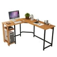 thumbnail image 4 of L-Shaped Corner Desk Gaming Desk PC Table Office Computer Desk with Wood Laptop Black Frame Work Station Study Home Office Furniture | Natural Wood Tone, 4 of 7