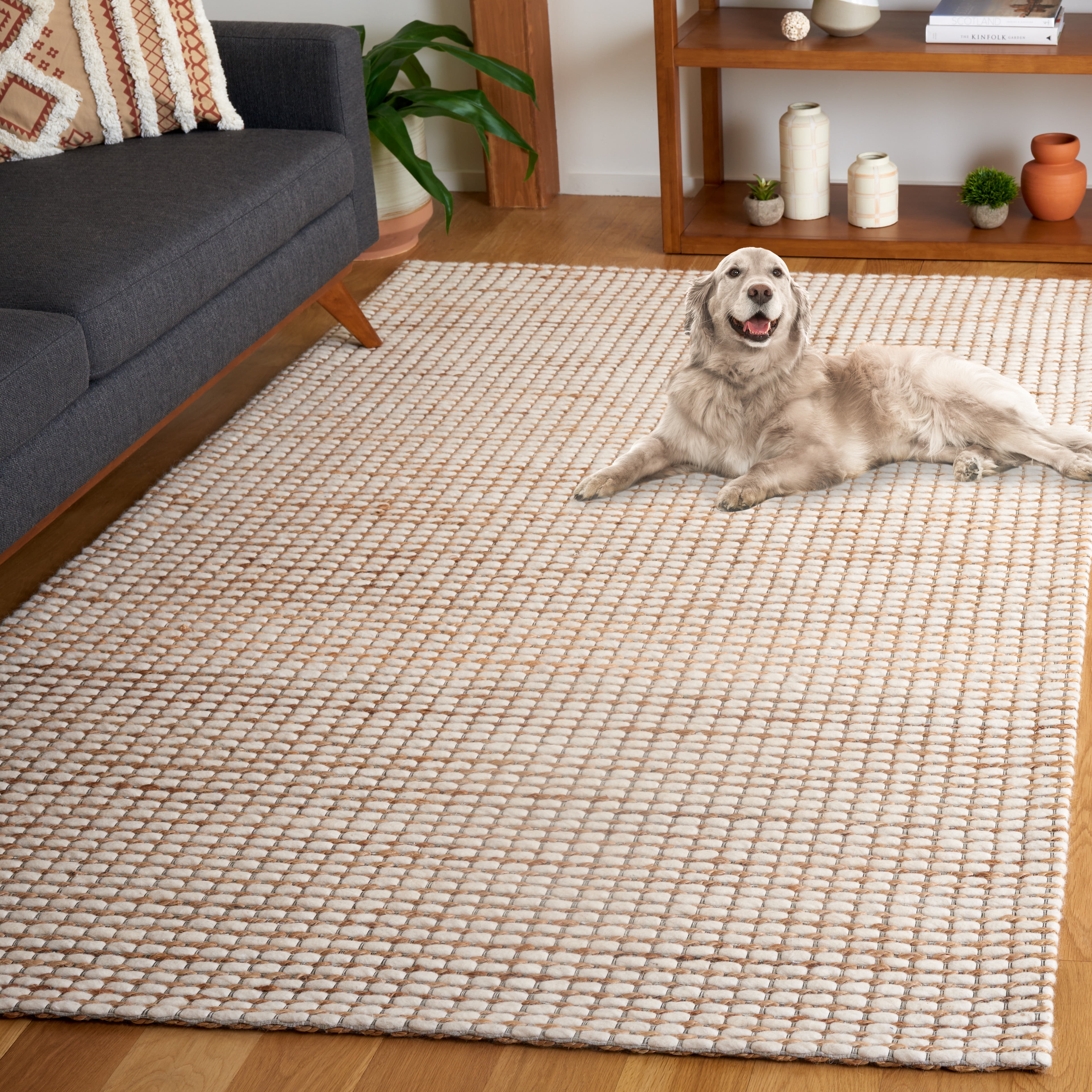 SAFAVIEH Marbella Logan Geometric Area Rug, Brown/Natural, 4' x 6'