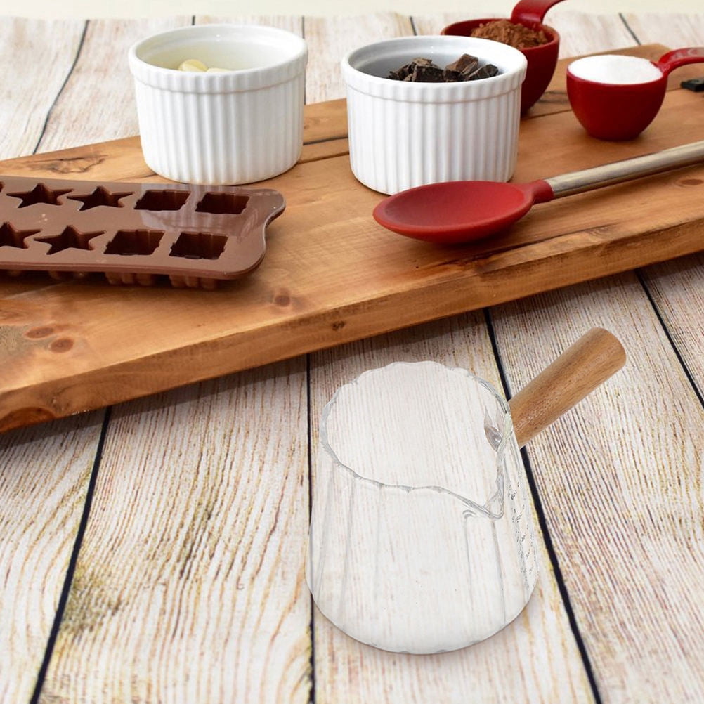 Pretyzoom 2Pcs Espresso Shot Glasses with Wooden Handle Glass Cups for Iced Coffee Accessories Travel Use
