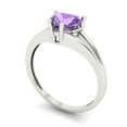 thumbnail image 2 of 1 ct Heart Cut Simulated Alexandrite Solitaire 18K White Gold Womens Engagement Ring, 2 of 5