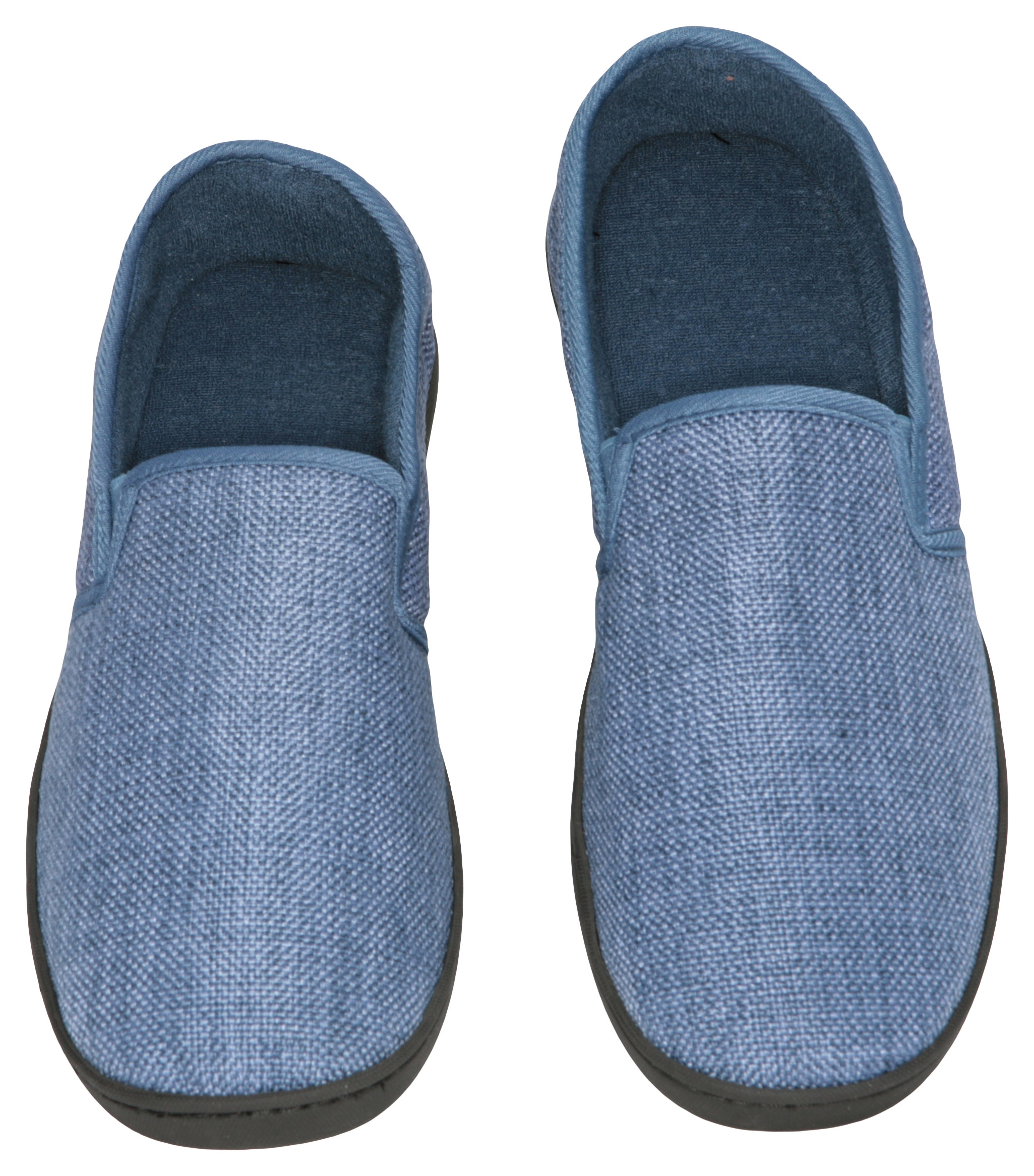 Deluxe Comfort Men's Memory Foam Slipper, Size 11-12 – Soft Linen 120D SBR Insole and Rubber Outsole – Pure Suede Shoes – Non-Marking Sole – Men's Slippers, Blue - image 3 of 5