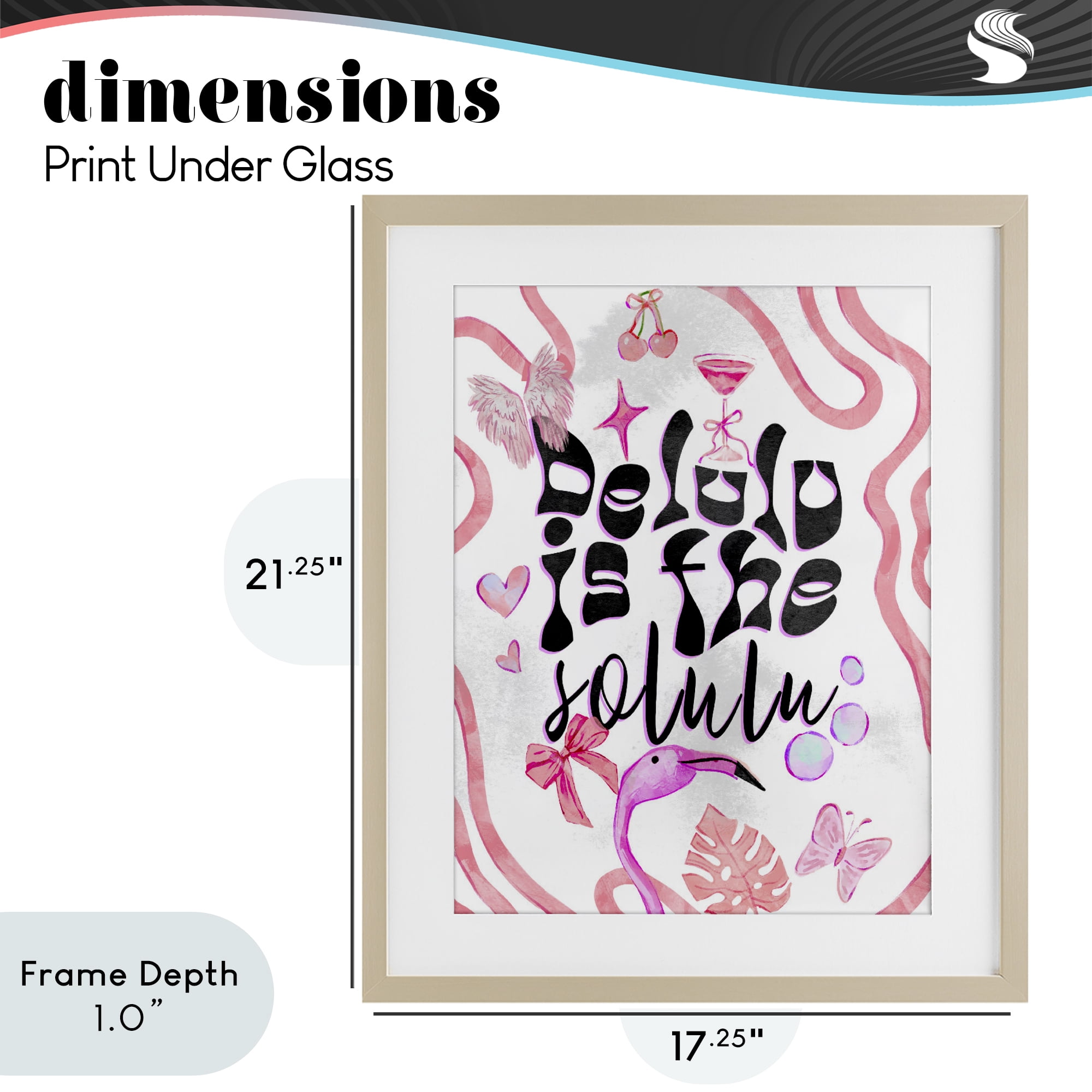 Stupell Industries Delulu Is The Solulu Birch Framed Print Under Glass, design by Ziwei Li