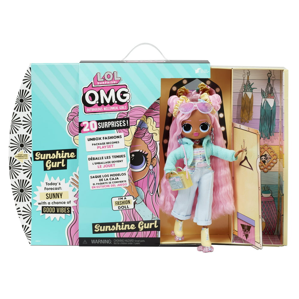 LOL Surprise OMG Sunshine Gurl Fashion Doll - Dress Up Doll Set with 20