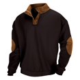 thumbnail image 3 of Sweatshirts for Men 2026 Fall Winter Long Sleeve Casual Stand Collar Patchwork Sweatshirt Mens Pullover Top, 3 of 5