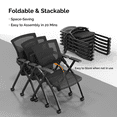 thumbnail image 7 of Tcbosik Stackable & Foldable Chair with Wheels, Folding Chair with Ergonomic Backrest, Conference Room Chair with Padded Seat and Metal Frame for Home Office, 350 lbs Capacity, Black, 7 of 7