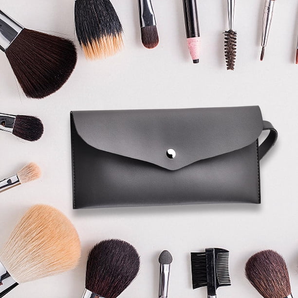 Bolsa Organizadora de Brochas de Maquillaje Salvador Estuche para brochas de maquillaje Cuero PU Gris