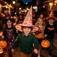 thumbnail image 3 of Odeerbi Womens Halloween Witch Hat Tulle Transparent Wide Brim Pointed Tall Hat Party Dress Up Accessory, 3 of 7
