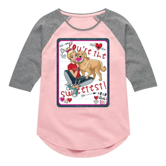 Barbie - You're The Sweetest Barbie - Toddler And Youth Girls Raglan Graphic T-Shirt