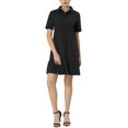 thumbnail image 2 of Allegra K Women's Belted Button Down Cotton Ruffled Safari Shirt Dress, 2 of 6
