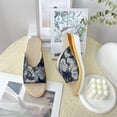 thumbnail image 2 of Bmisegm Women's Wedge Sandals Open Toe Casual Sandals Embroidered Wedge High Heel Sandals Sandals Women Summer Black 8, 2 of 5