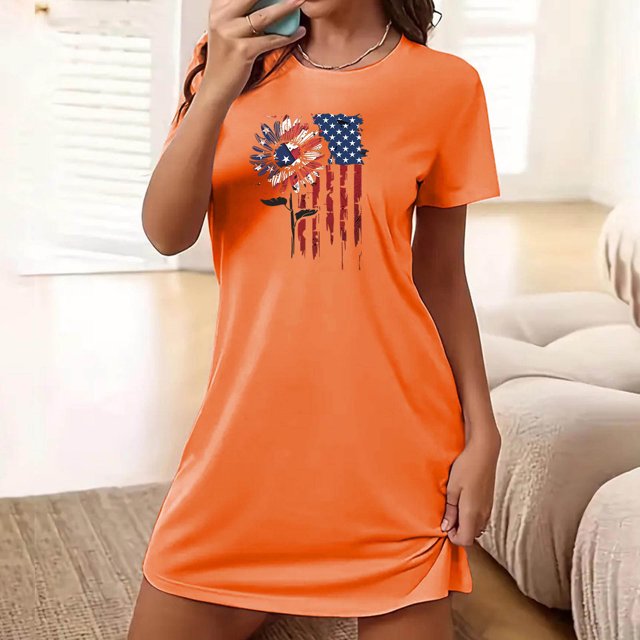 Camisón corto de talla grande para mujer, camisón de manga corta con estampado de pecho a la moda, camisón para mujer