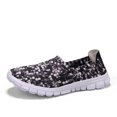 thumbnail image 1 of XIHAHA, zapatos planos informales para mujer, zapatos tejidos, suela suave, zapatos sin cordones, cómodos mocasines con entramado Colorblock, 1 of 5