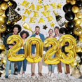 thumbnail image 4 of Liangnv Suministros para la fiesta de fin de año 2023, decoraciones para la fiesta del feliz año nuevo de Liangnv Pancarta dorada del feliz año nuevo de Liangnv, globos de confeti negros y dorado, 4 of 5