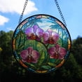 thumbnail image 2 of Orchids Tree Stained Glass Suncatcher Window Hanging – Customizable Window Hanging Gift for Christmas 2025, for Gardeners, Plant Fans, Friends or Couples, 2 of 5