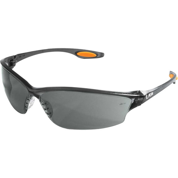 Law® 2 Protective Eyewear, Gray Lens, Duramass Hard Coat, Black Frame, Nylon