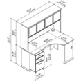 thumbnail image 5 of Bush Business Furniture Cubix Right Corner Desk w/Hutch and Mobile File Cabinet Slate/White, 5 of 8