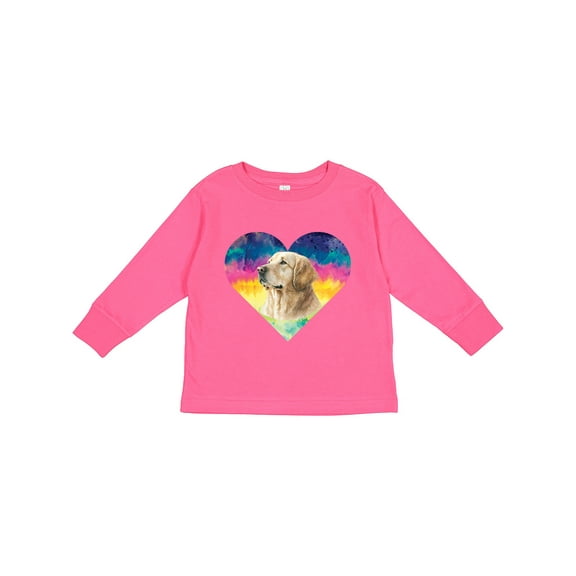 Inktastic Golden Retriever Dog Retro Girls Long Sleeve Toddler T-Shirt