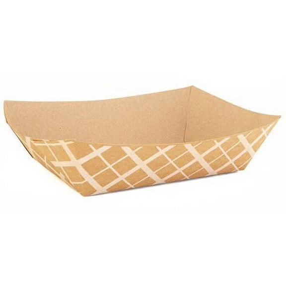 Southern Champion Paper Food Trays, Paperboard, Brown/White Check, 5-Lb Capacity 500 Count