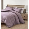 thumbnail image 6 of Chezmoi Collection Nora 2-Piece Mauve Ruffled Edge Trim Microfiber Comforter Set, Twin Size, 6 of 9