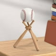 thumbnail image 7 of 8 Sets Baseball Stand Baseball Holders for Balls Display Baseball Bat Wooden Display Stand Holder Display Baseball, 7 of 7