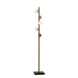 Swirled Sphere Brass Metal Led Floor Lamp Swirled Sphere Brass Metal Led Floor Lamp
