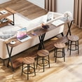 thumbnail image 3 of Sofa Tables, Console Table Narrow Entryway Table with Outlet, Shelf and Metal Frame, 41.3” Behind Couch Table Industrial Hallway Table for Living Room, Bedroom, Foyer, Brown, 3 of 5
