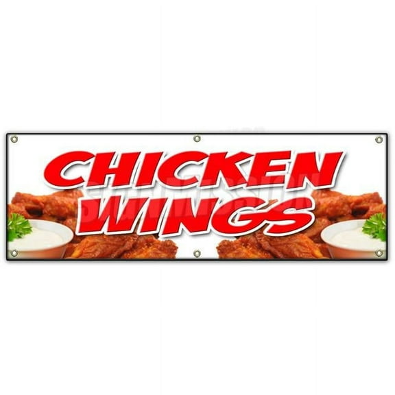 SignMission  24 x 72 in. Chicken Wings Banner Sign
