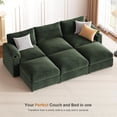 thumbnail image 3 of Sectional Couches for Living Room FSC Certified Velvet Modular Couch Oversized Cloud U Shaped Convertible Sleeper Sofa Chaise Detachable Armrest Cushion (Chenille Green, U Shape 6 Seat), 3 of 6