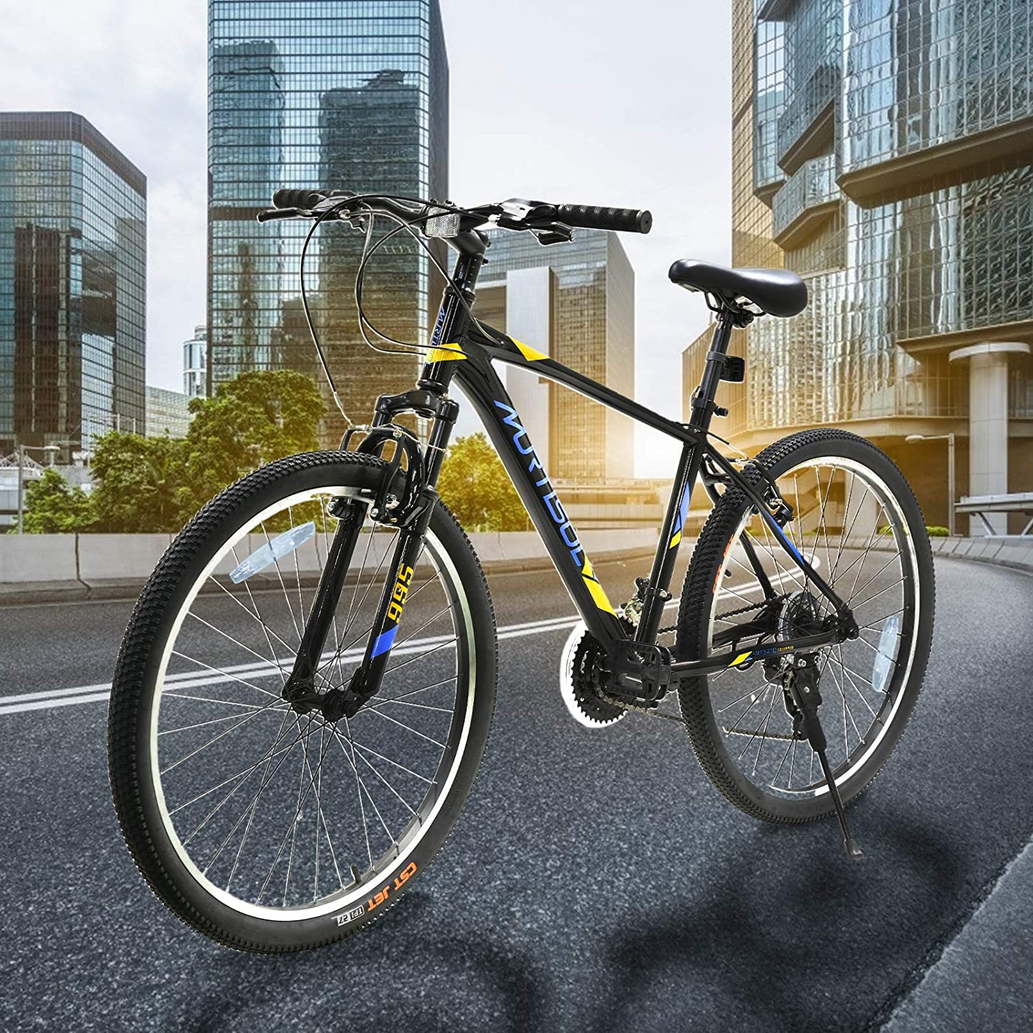 Murtisol 26 Mountain Bike Hybrid Bike Shimno 21 Speeds Shifter Front Suspension Bicycles Aluminum Frame