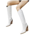 thumbnail image 3 of Wirziis Women's Chunky Heel Knee High Boots Comfortable Pointed Toe Western Cowboy Boots, Boots for Women, 3 of 4