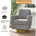 thumbnail image 3 of 360° Swivel Armchair - Cotton Linen Fabric, Grey, Ergonomic Design for Living Room/Bedroom. Comfortable, Modern Indoor Home Seating. 27.3" Wide., 3 of 17