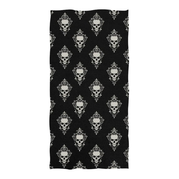 Oversized Beach Towel Extra Large Absorbent Microfiber Bath Towels Soft Quick Drying Cool Skulls Filigree 74"x37"