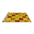 thumbnail image 2 of Ahgly Company Machine Washable Indoor Rectangle Checkered Yellow Modern Area Rugs, 2' x 3', 2 of 4