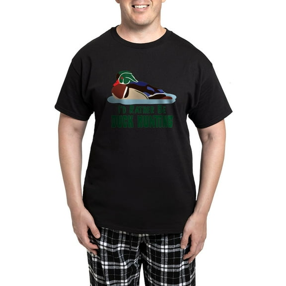 CafePress - ID RATHER BE DUCK HUNTING Pajamas - Men's Dark Loose Fit Cotton Pajama Set