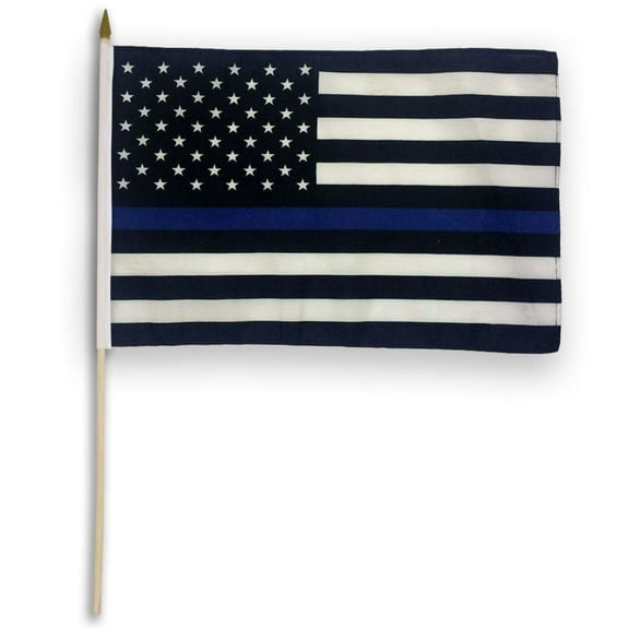 Thin Blue Line USA 12x18in Stick Flag