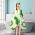 thumbnail image 6 of Green Tie Dye Sunburst Pattern Hooded Bath Towel，50"x30" for Ages 3 To 12 Kids, Quick Dry Lightweight Soft Microfiber Hood Beach Towel Cover Up for Kids, 6 of 7