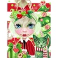 thumbnail image 2 of Sheena Pike Art 19x24 Black Ornate Wood Framed with Double Matting Museum Art Print Titled - Christmas Cindy, 2 of 4