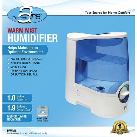- Perfect Aire 1.0-Gallon Warm Mist Humidifier