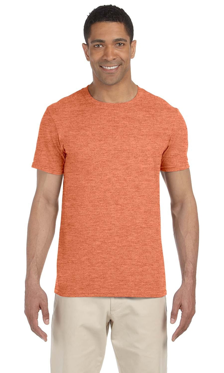 The Gildan Adult Softstyle 45 oz T Shirt HEATHER ORANGE L Walmart